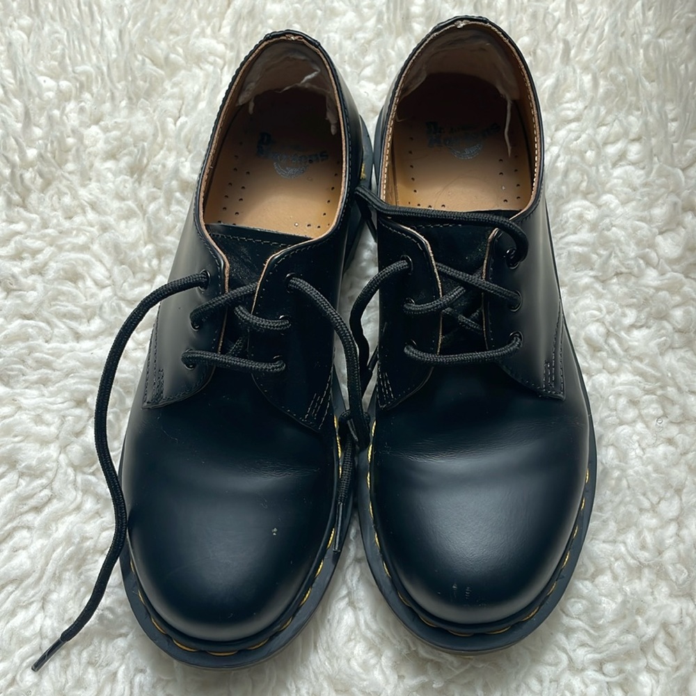 Dr. Martens Black Leather Women's Shoes